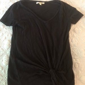XS Black Express tie front v-neck NWOT